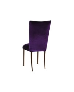 Velvet Deep Purple Topper and Cushion on Brown Legs