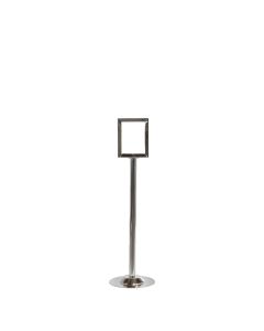 Chrome Stanchion with Sign Holder