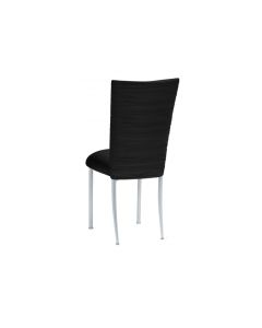 Suede Black Topper and Cushion with Silver Legs
