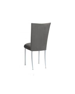 Suede Charcoal Topper and Cushion with Silver Legs
