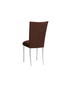 Suede Chocolate Topper and Cushion with Silver Legs