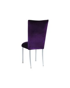 Velvet Deep Purple Topper and Cushion on Silver Legs