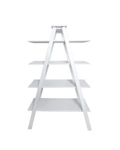 Classic White Ladder Shelf & Back Bar 4'