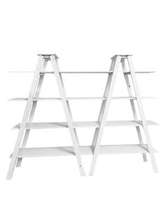 Classic White Ladder Shelf & Back Bar 8'