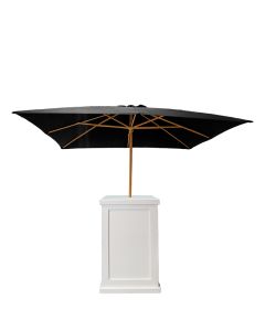 Classic White Pedestal with 10' Black Umbrella