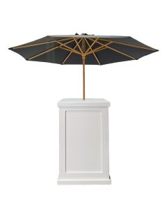 Classic White Pedestal with 9' Black Umbrella