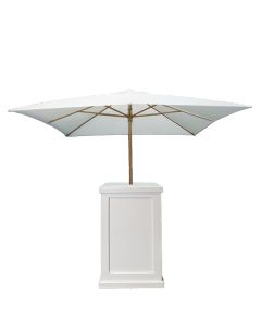 Classic White Pedestal with 10' Natural Umbrella