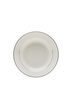 Cream Gold Rim Soup Bowl 9" 10 oz