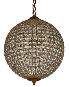 Chandelier, Crystal Sphere 24" 3 Light