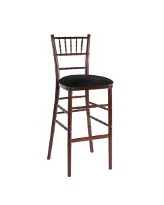 Fruitwood Chiavari Bar Stool with Black Stretch Knit 