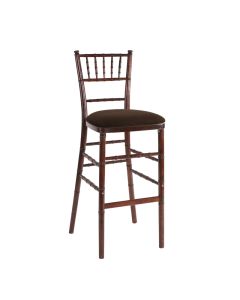 Fruitwood Chiavari Bar Stool with Chocolate Suede 