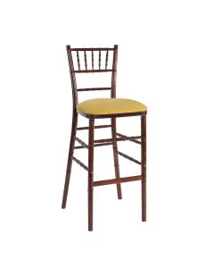 Fruitwood Chiavari Bar Stool with Gold Stretch Knit 
