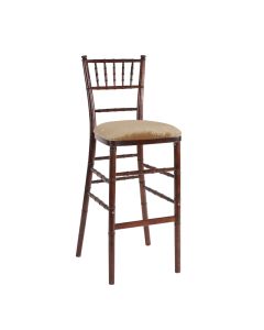 Fruitwood Chiavari Bar Stool with Gold Velvet 