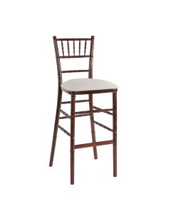 Fruitwood Chiavari Bar Stool with Ivory Stretch Knit 