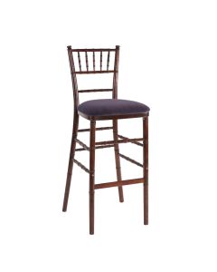 Fruitwood Chiavari Bar Stool with Lilac Suede