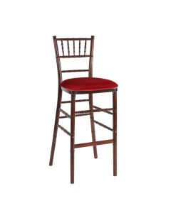 Fruitwood Chiavari Bar Stool with Red Velvet