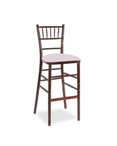Fruitwood Chiavari Barstool with Soft Pink Velvet Cushion