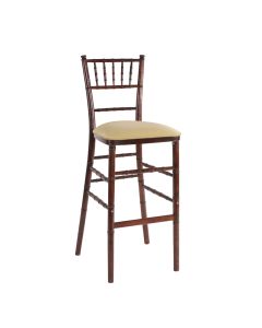Fruitwood Chiavari Bar Stool with Toffee Stretch Knit