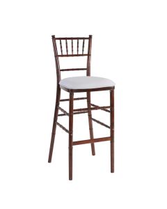 Fruitwood Chiavari Bar Stool with White Stretch Knit