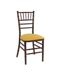 Fruitwood Chiavari Chair with Gold Stretch Knit 