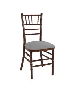 Fruitwood Chiavari Chair with Silver Stretch Knit 
