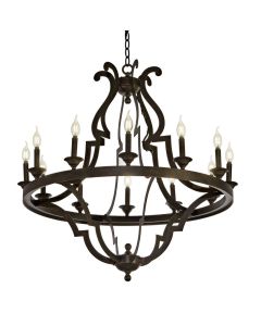Chandelier, Gatsby Bronze 35" 12 Light