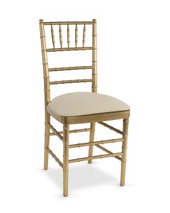 Gold Chiavari Chair Ivory Cushion Standard