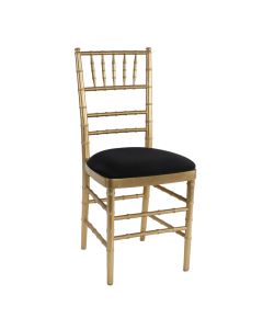 Gold Chiavari Chair with Black Stretch Knit 