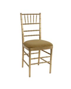 Gold Chiavari Chair with Camel Suede