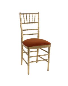 Gold Chiavari Chair with Copper Suede 