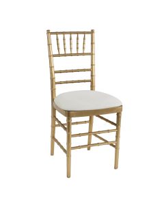 Gold Chiavari Chair with Ivory Suede Cushion