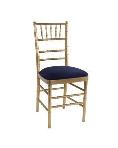 Gold Chiavari Chair with Navy Stretch Knit