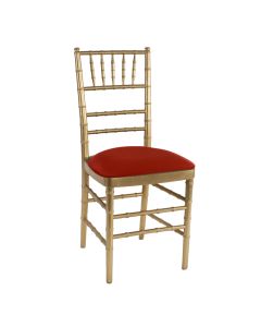 Gold Chiavari Chair with Red Stretch Knit 