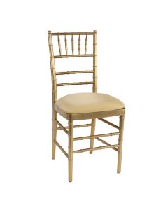 Gold Chiavari Chair with Toffee Stretch Knit