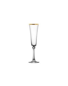 Gold Rim Champagne Flute 7 oz