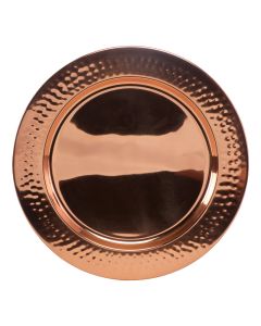 Hammered Copper Charger Plate 13"