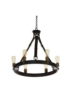 Chandelier, Marlow 24" 6 Light Single Tier