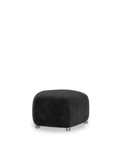 Monaco Black Velvet Large Pouf