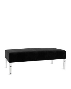 Monaco Black Velvet Lounge Rectangle Ottoman
