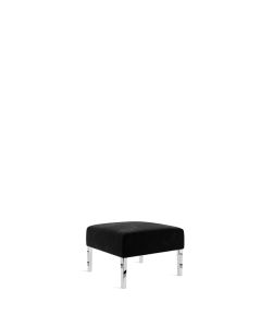 Monaco Black Velvet Lounge Square Ottoman