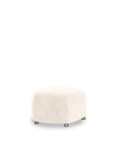 Monaco Ivory Velvet Large Pouf