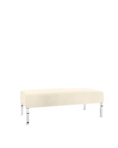 Monaco Ivory Velvet Lounge Rectangle Ottoman