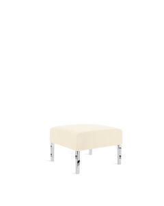 Monaco Ivory Velvet Lounge Square Ottoman