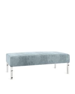 Monaco Rain Velvet Lounge Rectangle Ottoman