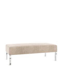 Monaco Truffle Velvet Lounge Rectangle Ottoman