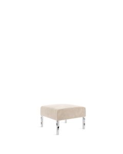 Monaco Truffle Velvet Lounge Square Ottoman