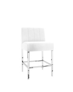 Monaco White Velvet Bar Chair