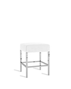 Monaco White Velvet Bar Square Ottoman