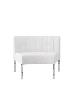 Monaco White Velvet Lounge Round 