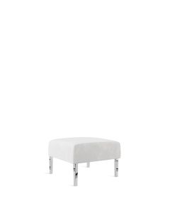 Monaco White Velvet Lounge Square Ottoman